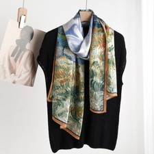 New Boutique 100 Mulberry Silk 12 Momme Plain satin Soft Scarf Print 173 55cm  