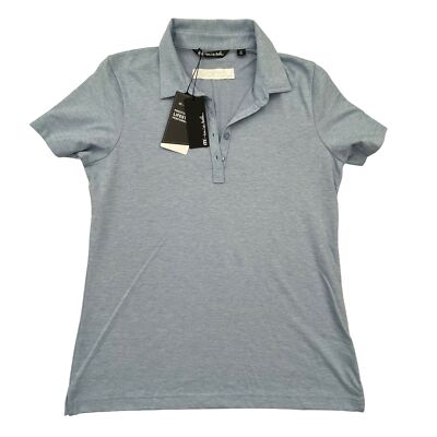 Travis Mathew Polo Shirt Womens M Blue Short Sleeve Collared Golf NWT 