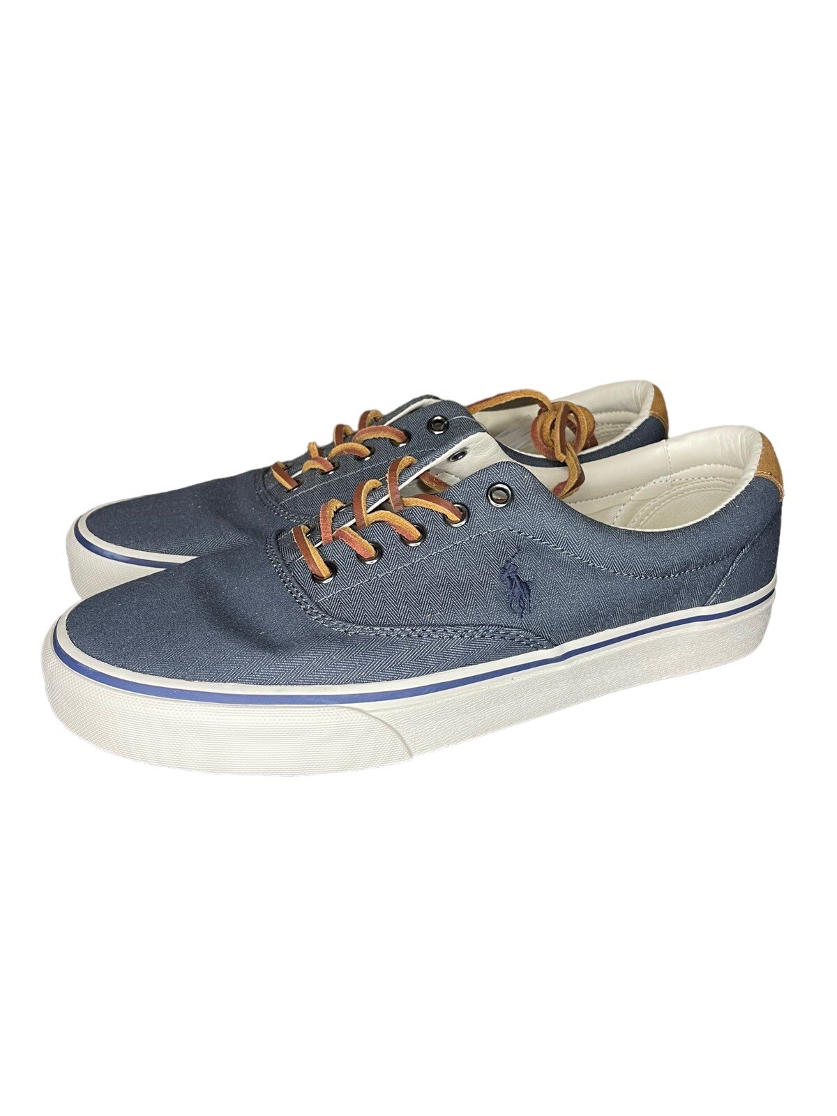 Polo Ralph Lauren Keaton Pony blu scarpe da ginnastica in tela da uomo US 10