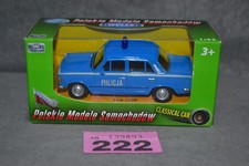 Welly Polski Fiat 125p Milicja Militia Police Blue Diecast Model Car 1:43 9.5cm