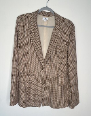 Kenzie & Francesca's plaid black & beige blazer women's M