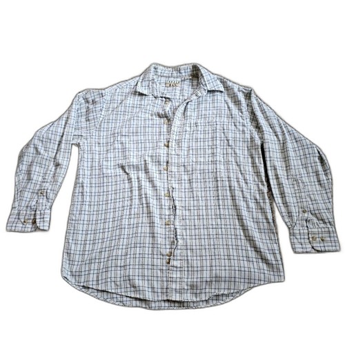 Trader Bay Tattersall Checked Long Sleeve Button Down Brown Navy Cream Medium
