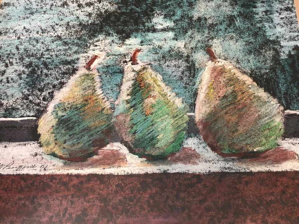 原版水粉绘画静物,皮尔庞特签名,带框,13 英寸 x 10 1/2 — 第 2/4 张图片