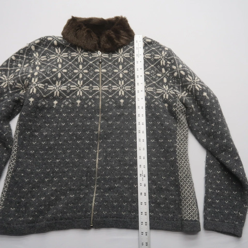 Винтажный женский шерстяной свитер на молнии Maurices большой Fair Isle с воротником вязаный - Изображение 4 из 4