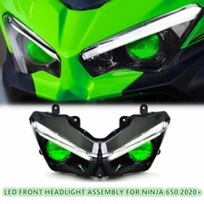 1x Full Led Headlight For Kawasaki Ninja 650 2020 Drl Demon Eyes Motorbike Lamp