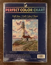 New Lighthouse 91002 Perfect Color Chart  Cross stitch or Needlepoint  9” X 12”