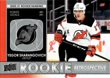 2021-22 Upper Deck Rookie Retrospective Yegor Sharangovich New Jersey Devils