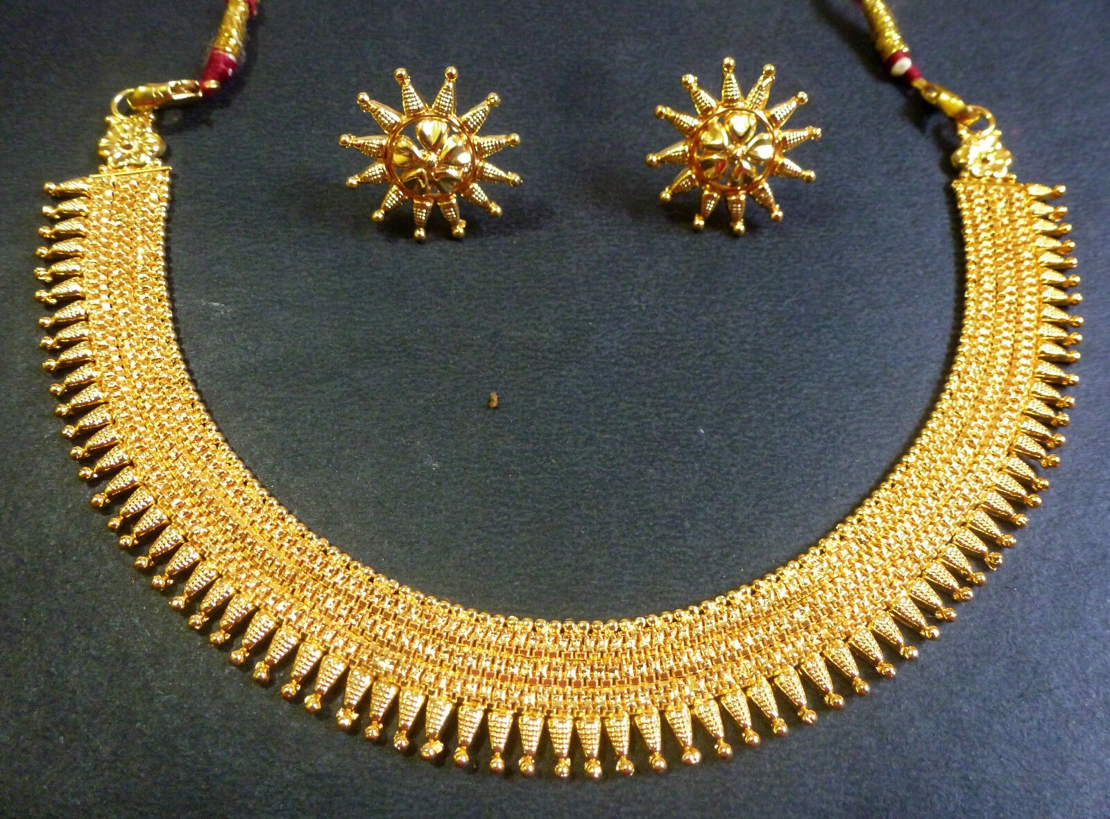 South Indian Surya Rani haar Gold Plated Necklace earings Wedding ...