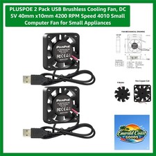 USB Powered 2-Pack Brushless Fans - Compact 40mm, 4200 RPM for Enhanced Cooling