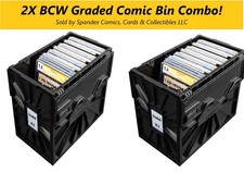 2X BCW Graded Certified Comic Book Storage Plastic Bin Stackable Box Heavy Duty