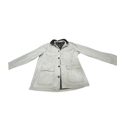 ''Lands End'' VTG? Men's Barn Coat SZ L (42-44) CHore Coat Flannel Lined PLZ READ!