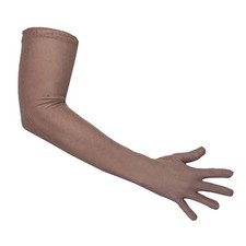 Nude Flexible Stretch Mesh Sheer Gloves in Beige, Brown; Opera One Size Tan