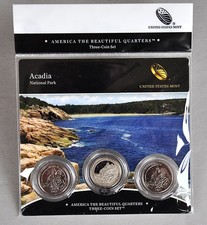 2012 - Acadia National Park - America The Beautiful Quarters Three Coin Set