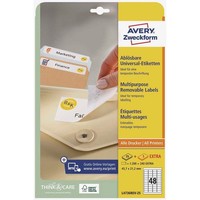 Avery Zweckform Etiketten L4736REV-25 Weiß 45,7 X 21,2 Mm, 30 Blatt
