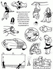 Unmounted Rubber Stamp Plate, Unmounted/Uncut Pink Rubber Stamps