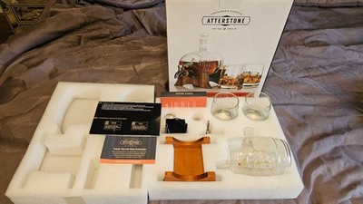 Atterstone Ship in a Barrel Decanter Set - NEW Unused - Open Box!  CIB!
