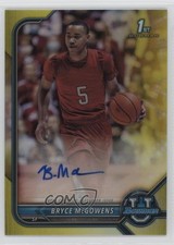 2021-22 Bowman U Chrome Prospect Yellow Refractor /75 Bryce McGowens Auto 19ot