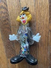 Italian Venetian Murano Glass Clown Figurine, Missing Fingers On Right Hand