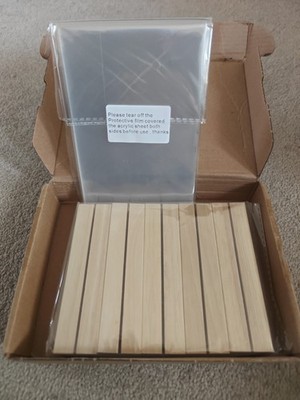 5 Stück Blanko Acryl Tischschild mit Holzfuß für Hochzeit Empfang 2 mm 4 x 6 Zoll