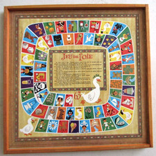 Ancien plateau Jeu de dadas + Jeu de l'Oie 33 cm² Jeux Aube Vendu sans les pions