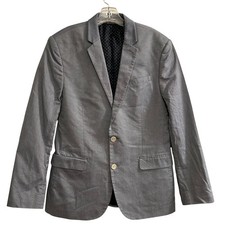 Express Photographer Fitted Blue Cotton Blazer Jacket 40 Regular Mens