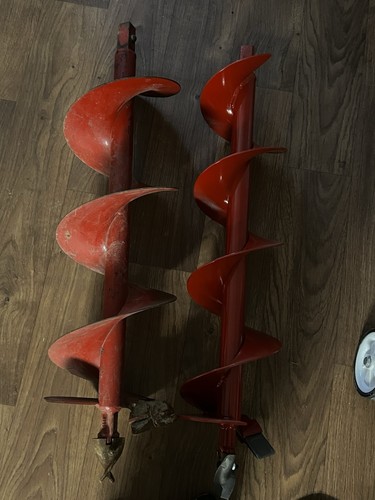 2 Red Post Hole Digger Auger Attachments for Tractor Universal Equipment