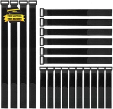 Reusable Fastening Cable Straps and Cable Ties Set 20 Pack(8"-12"-18"), Adjustab