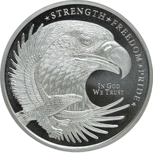 🌟 Eagle-Flag 1/10 oz .999 Fine Silver Round. Golden State Mint.