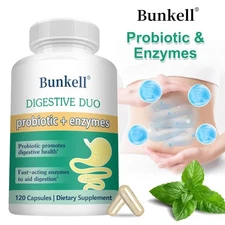 Digestive 2-in-1 Probiotics + Enzymes to Relieve Constipation and Bloating