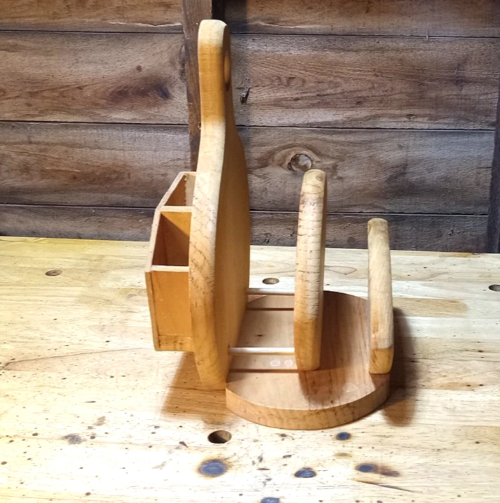 Estante porta placas de papel de bolsillo de pared de madera ilustrado faro vintage Foto 4 de 4