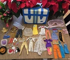Large Lot Of Vintage Misc. Doll Clothes And Darcy Fashion Case As Is Some Barbie