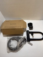 Sportneer Bike Lock Heavy Duty Anti Theft Security Steel Cable Black U Lock Set