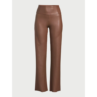 Sofia Jeans Womens Pants Size XS Brown Faux Leather Bootcut 32.5 Inseam Comfy