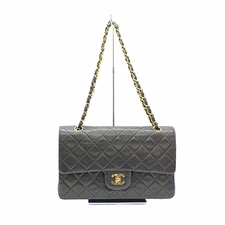 Chanel Matelasse W flap chain shoulder bag lambskin black z25-3141 r0_1206