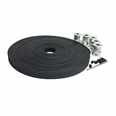 5Pcs Gt2 Aluminium Timing Belt Pulley 16 Teeth 5Mm Bore Width 10Mm And 5Meters 2Gt Open Ended Timing Belt Width 9Mm Pitch 2Mm (600984207794)