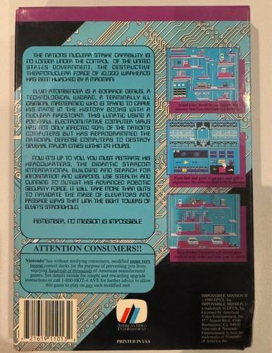 Impossible Mission II - New/Sealed - Nintendo NES - 1988 - Decent Condition - Picture 6 of 8