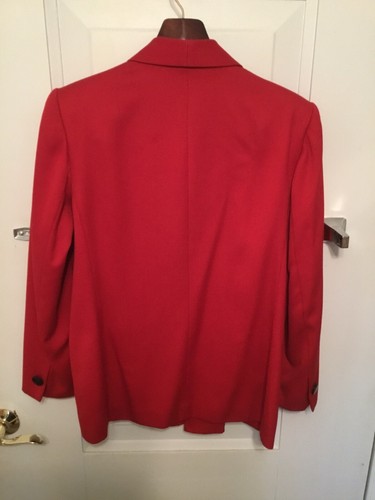 Vintage Damen Kasper für ASL 2 Stück Langarm rote Jacke Rock Anzug Größe 14 - Bild 3 von 11