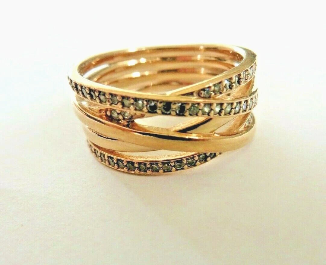 Pandora ALE R 60 Entwined Ring Pandora Rose w Clear Zirconia