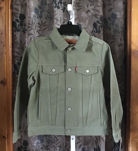 Nwt! Boys Levi's Trucker Denim Jacket Green Cotton M Boys Age 10-12 58.00 - Picture 7 of 11