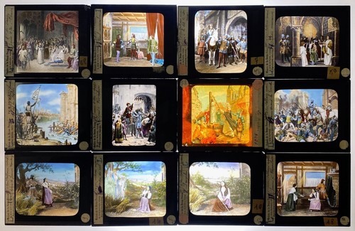Collection 50 plaques de verre peintes "Jeanne d'Arc" Bayard Maison de la Presse - Picture 3 of 11