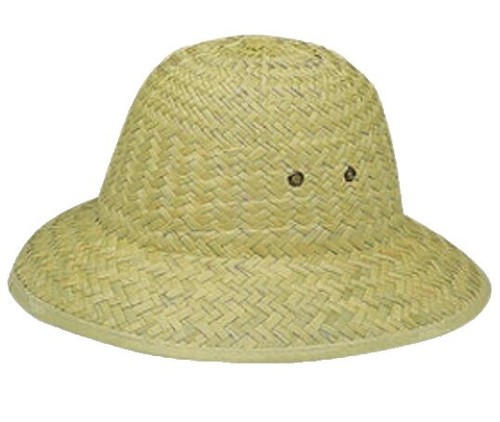 Authentic! Classic! 1980s Safari Pith Helmet or Hard Straw Hat W Faux Leather NY Authentic! Classic! 1980s Safari Pith Helmet or Hard Straw  main image 4