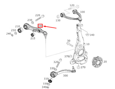 Mercedes-Benz E C238 Front Right Spring Bar A2053302411