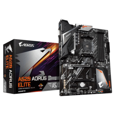 Gigabyte A520 AORUS ELITE Motherboard CPU AM4 AMD Ryzen DDR4 HDMI DVI Gaming LAN