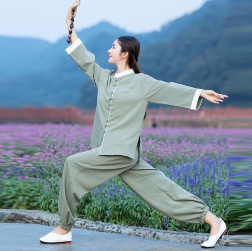 Nuevo Mujeres Suave Algodón Lino Tai Chi Uniforme Kung Fu Artes Marciales Wing Chun Traje - Imagen 2 de 14