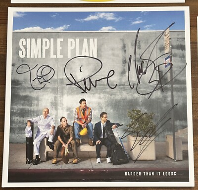 SIMPLE PLAN 直筆サイン FULL BAND SIGNED Simple Plan Harder Than It Looks Yellow Vinyl BAS