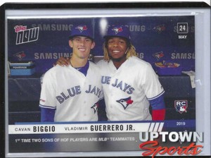 CAVAN BIGGIO / Vladimir Guerrero Jr. - 2019 TOPPS NOW CARD 275 - SONS OF HOF'ERS