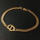 Rhinestone Gold Tone Bracelet/3Bd0496 Christian Dior Cd Logo