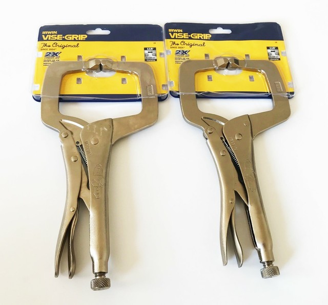 Lot of 2 Irwin ViseGrip Locking Welding CClamp 11R Customized Special