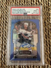 Connor McDavid 2020-21 Upper Deck  Pop 1 Allure Blue Line Auto /35 PSA 9 ��