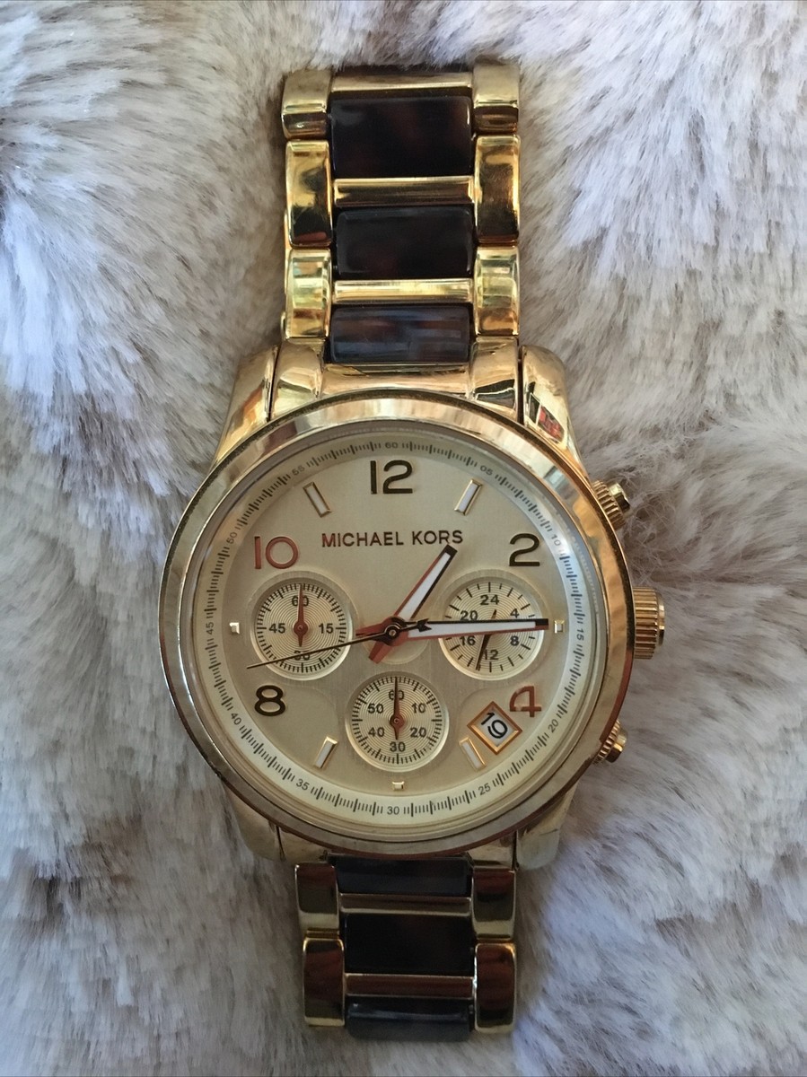 時計 MICHAEL KORS WATCH AND 18k GOLD NECKLACE Michael Kors 14K Gold Astor Link Chain Necklace